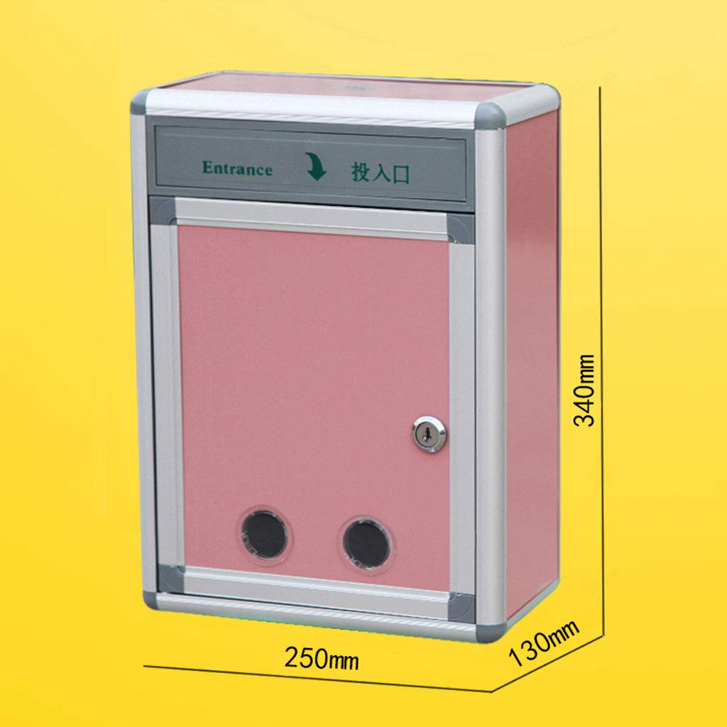 Pink Wall-Mounted Mailbox Villa Garden Suggestion Box for Home & Office - Decorative Outdoor Complaint & Feedback Box for Suggestions, Letters & Notes