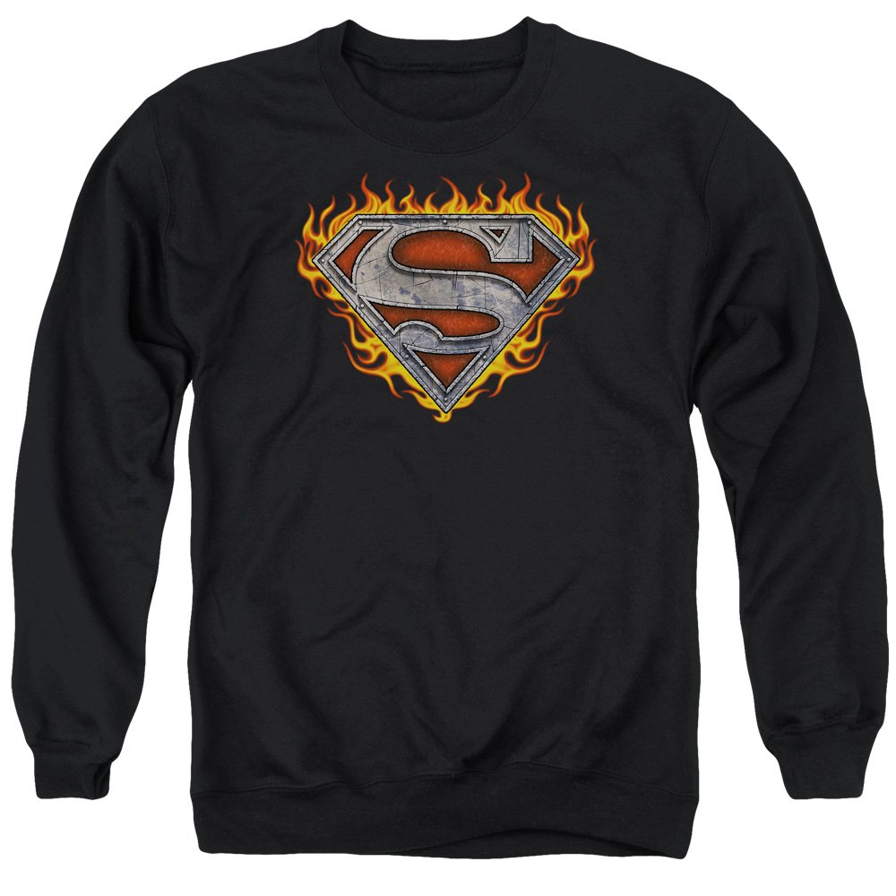 Superman Iron Fire Shield Unisex Crewneck Sweatshirt for Men & Women - Casual Wear, Cosplay, Superhero Fan Gift