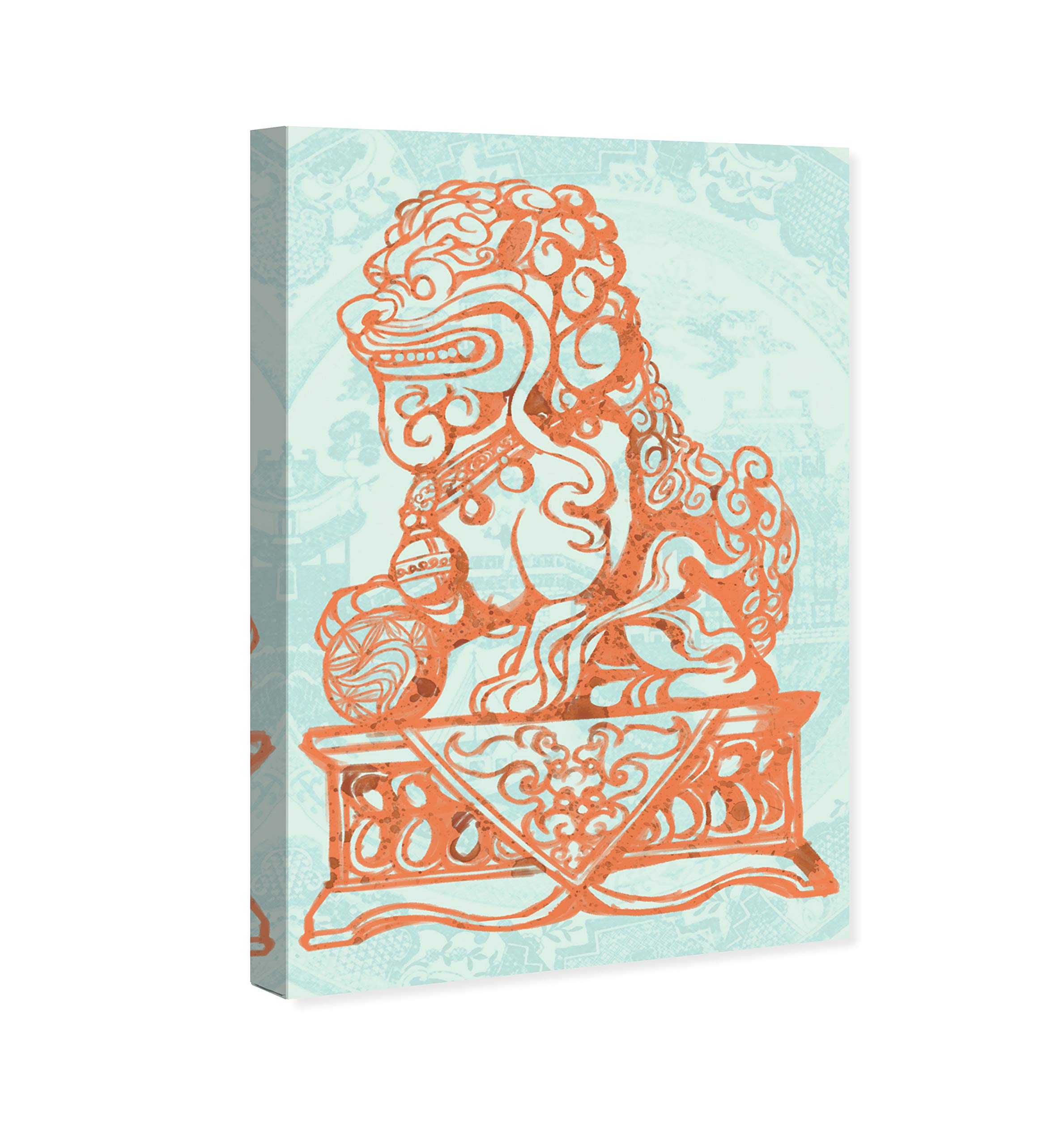Oliver Gal Artist Co. World & Countries Wall Art Canvas Prints - 'Julianne Taylor Foo Dog Lagoon' Modern Home Decor for Living Room, Bedroom & Office