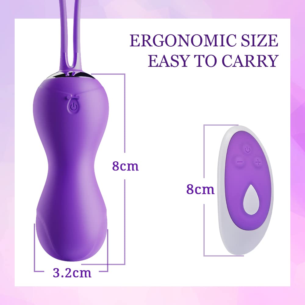 10-Speed Remote Control Vibrating Egg Ball - Rechargeable Mini Vibrator for Vaginal & Anal Stimulation - Discreet Adult Sex Toy for Couples Play, Public Fun & Solo Pleasure