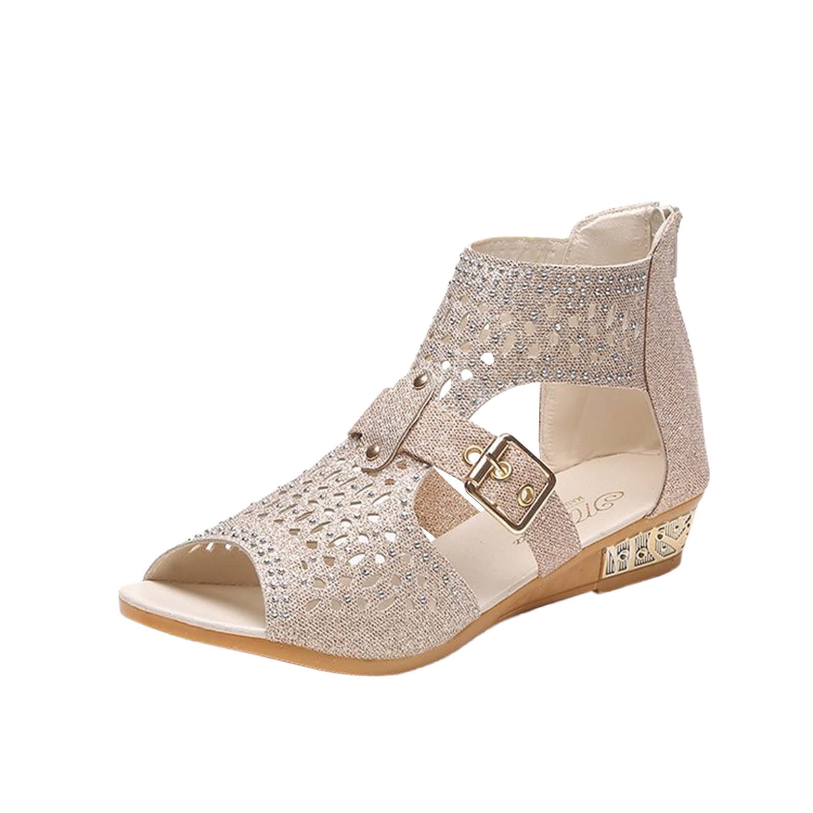 Women's Wedge Sandals - Rainbow Espadrilles High Heel with Ankle Strap, Open Toe Summer Platform Shoes | Perfect for Beach, Vacation & Casual Outings
