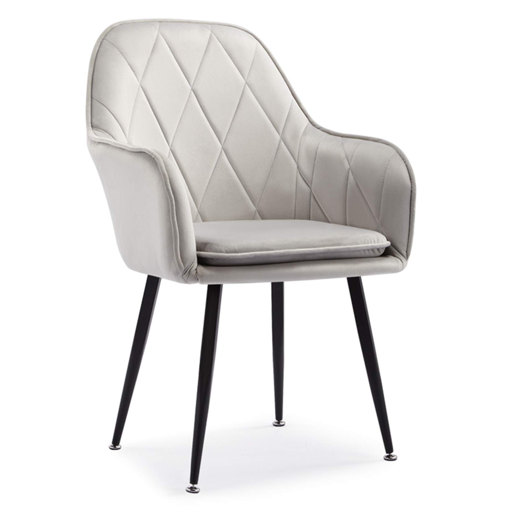 ZYIFAN Fabric Dining Chairs with Arms - Detachable Seat Cushion Makeup Vanity Chair, Ergonomic Kitchen Side Chairs with Sturdy Steel Legs - Perfect for Living Room, Bedroom, Dressing Table & Leisure Areas