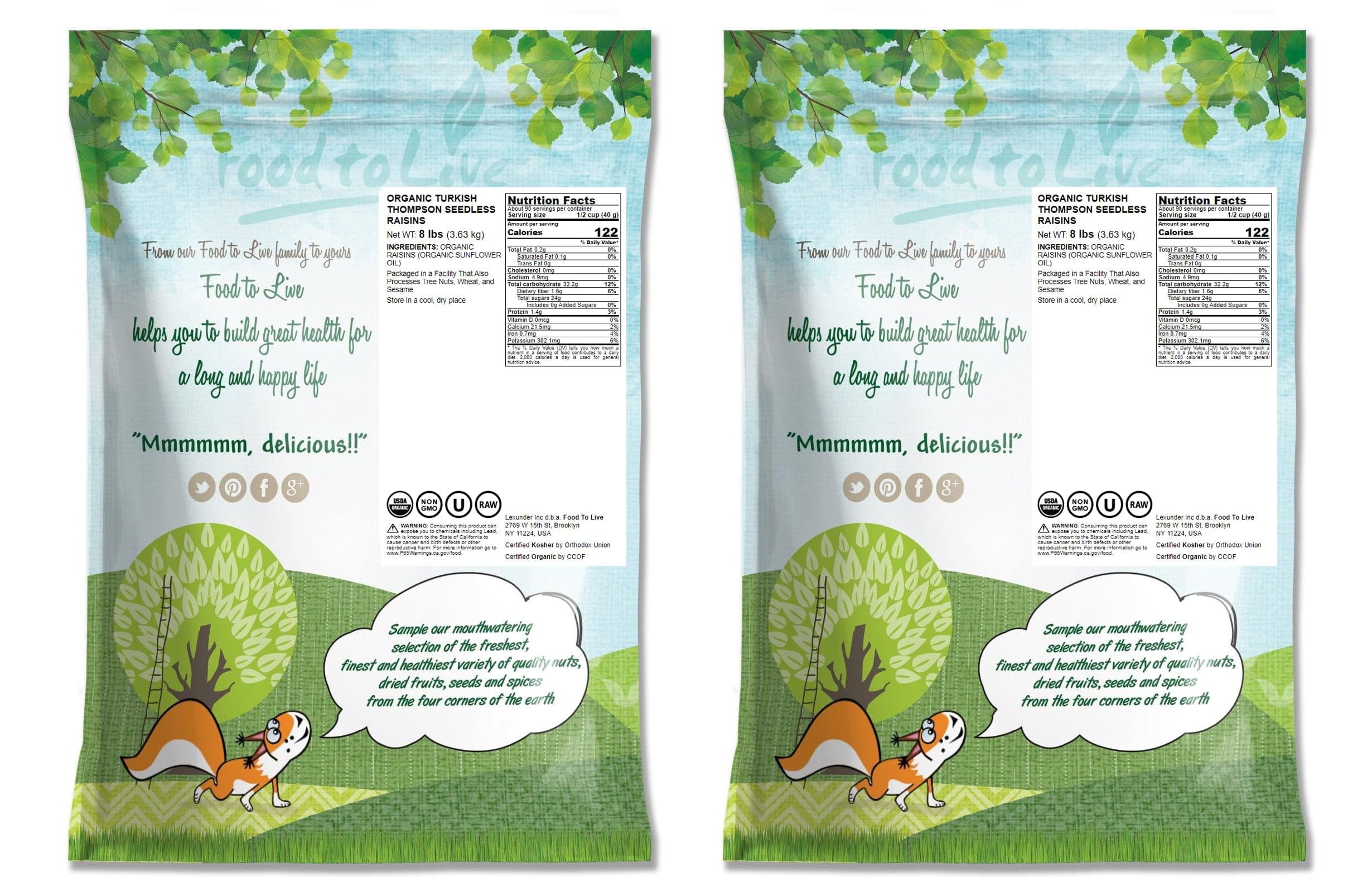 Organic Thompson Seedless Raisins, 16 lbs - Sun-Dried, Non-GMO, Raw, No Sugar Added, Pesticide-Free, Vegan, Lightly Coated with Sunflower Oil | Perfect for Baking, Snacking, Trail Mix & Healthy Recipes