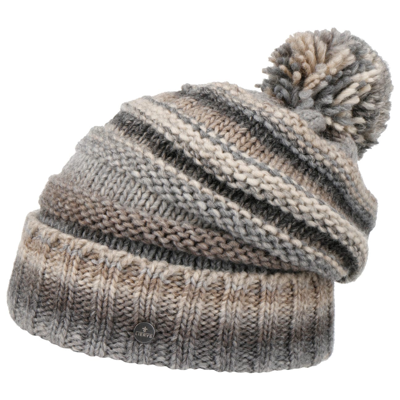 Lierys Faux Fur Pompom Beanie - Soft Winter Knit Hat for Women & Men - Cozy Cold Weather Accessory for Skiing, Snowboarding & Outdoor Activities