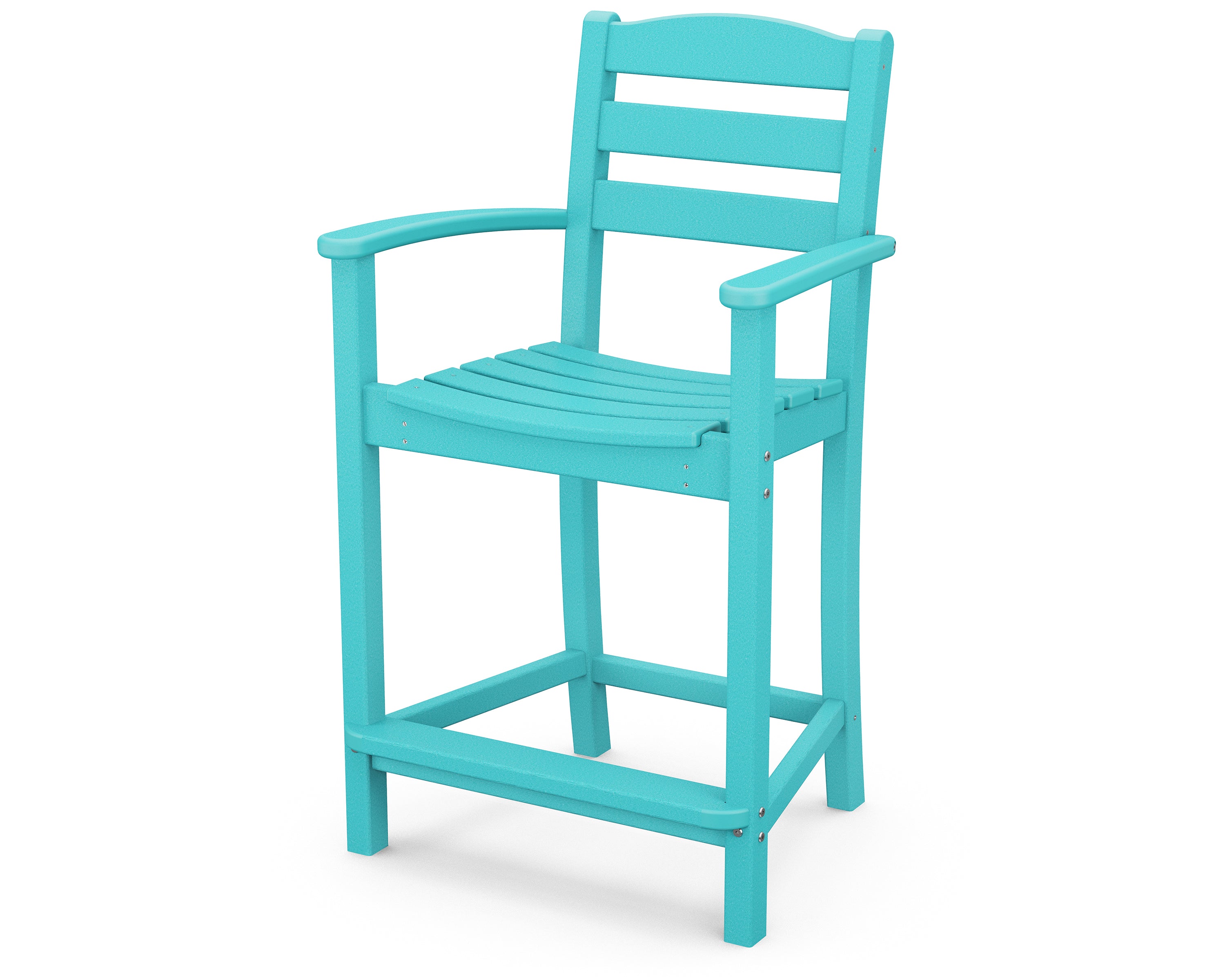 POLYWOOD La Casa Cafe Counter Arm Chair - Durable Outdoor Bar Stool for Patio, Kitchen, and Restaurant Use - Weather-Resistant & Comfortable Seating Solution
