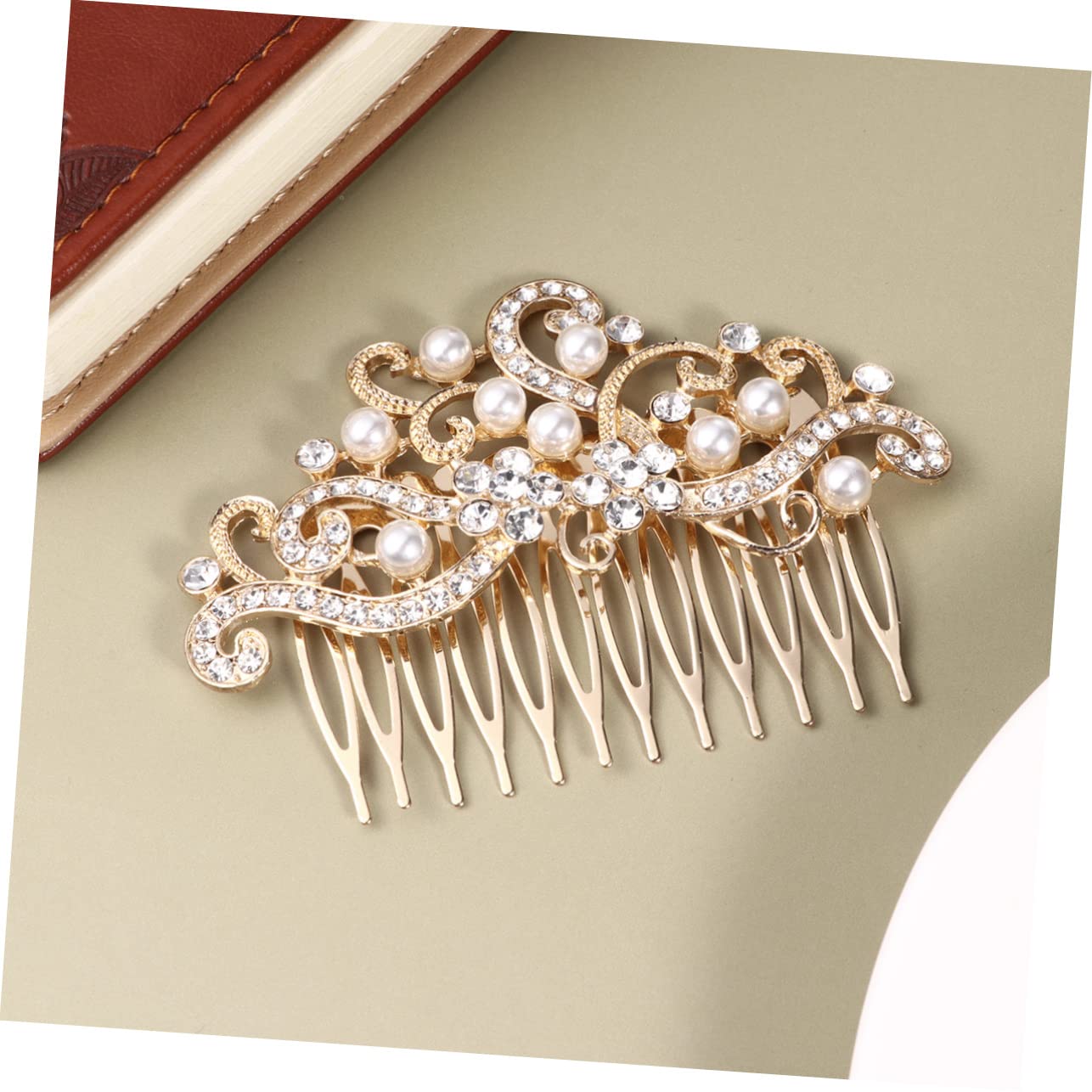 LALAFINA 3-Piece Gold Wedding Hair Comb Set - Elegant Bridal Hair Accessories for Women - Perfect for Weddings, Prom, and Special Occasions