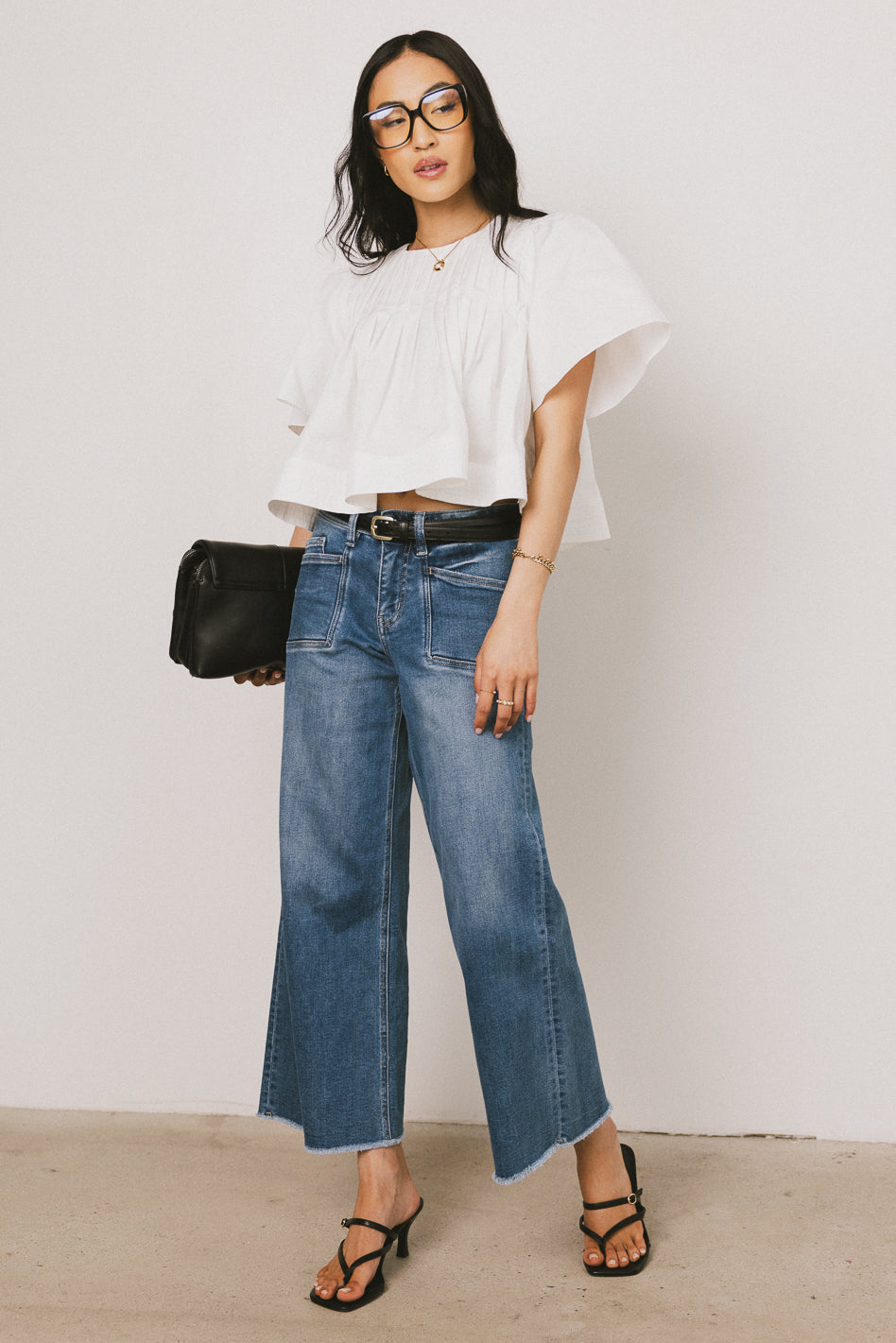 Lucy Wide Leg Jeans for Women - High Waisted Stretch Denim Pants | Comfortable & Trendy Casual Wear for Everyday Outfits, Work or Weekend