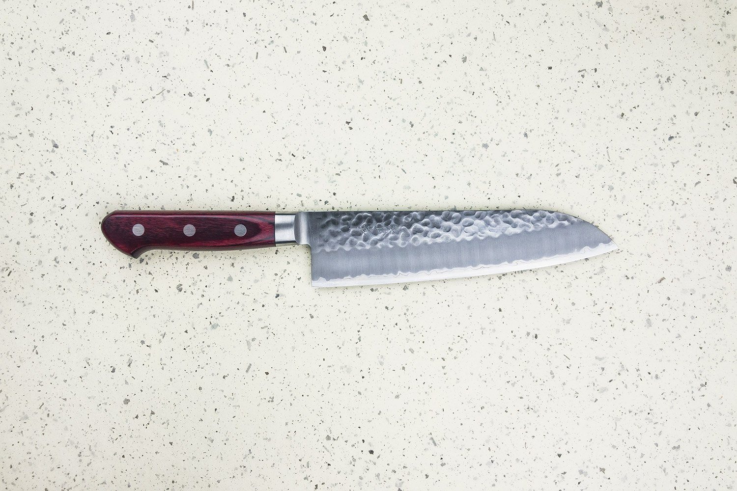 Tsunehisa AS/S Shi Tsuchime Migaki Western Santoku Knife 180mm - High Carbon Steel Japanese Chef Knife for Slicing, Dicing, and Chopping - Perfect for Home Kitchen & Professional Use