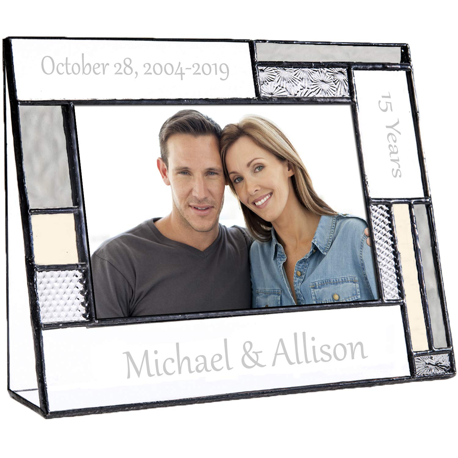 Personalized Anniversary Photo Frame for Couples - Engraved Glass 4x6 Keepsake for Wedding Gifts & Home Decor