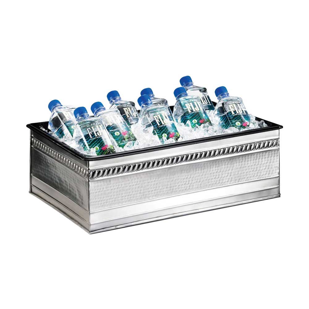 Cal Mil 475-12-55 Stainless Steel Housing Riser with Pan - 20 x 12 Inches | Durable Kitchen Organizer for Countertop Storage & Food Prep