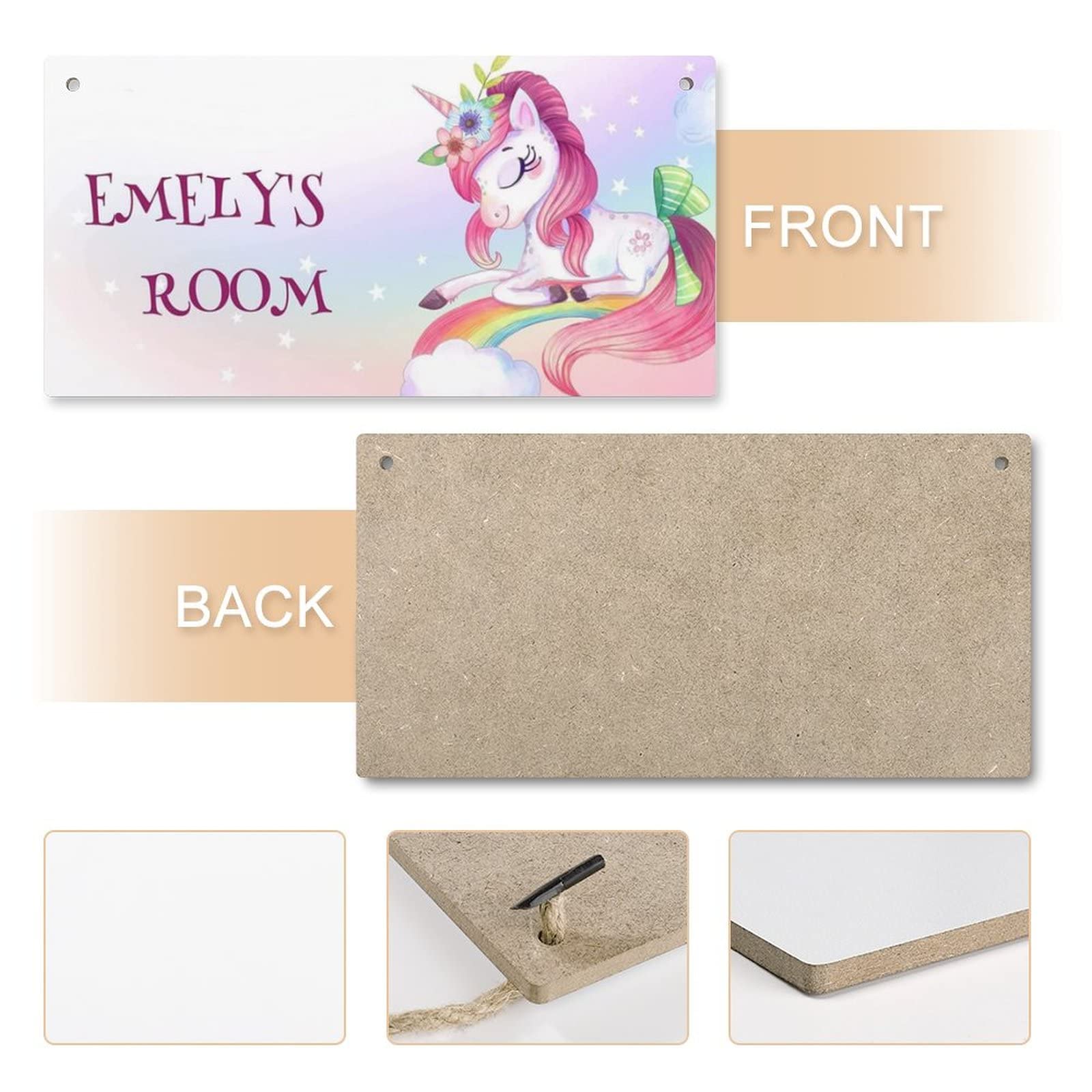 Personalized Rainbow Unicorn Wooden Sign - Nursery & Bedroom Wall Decor