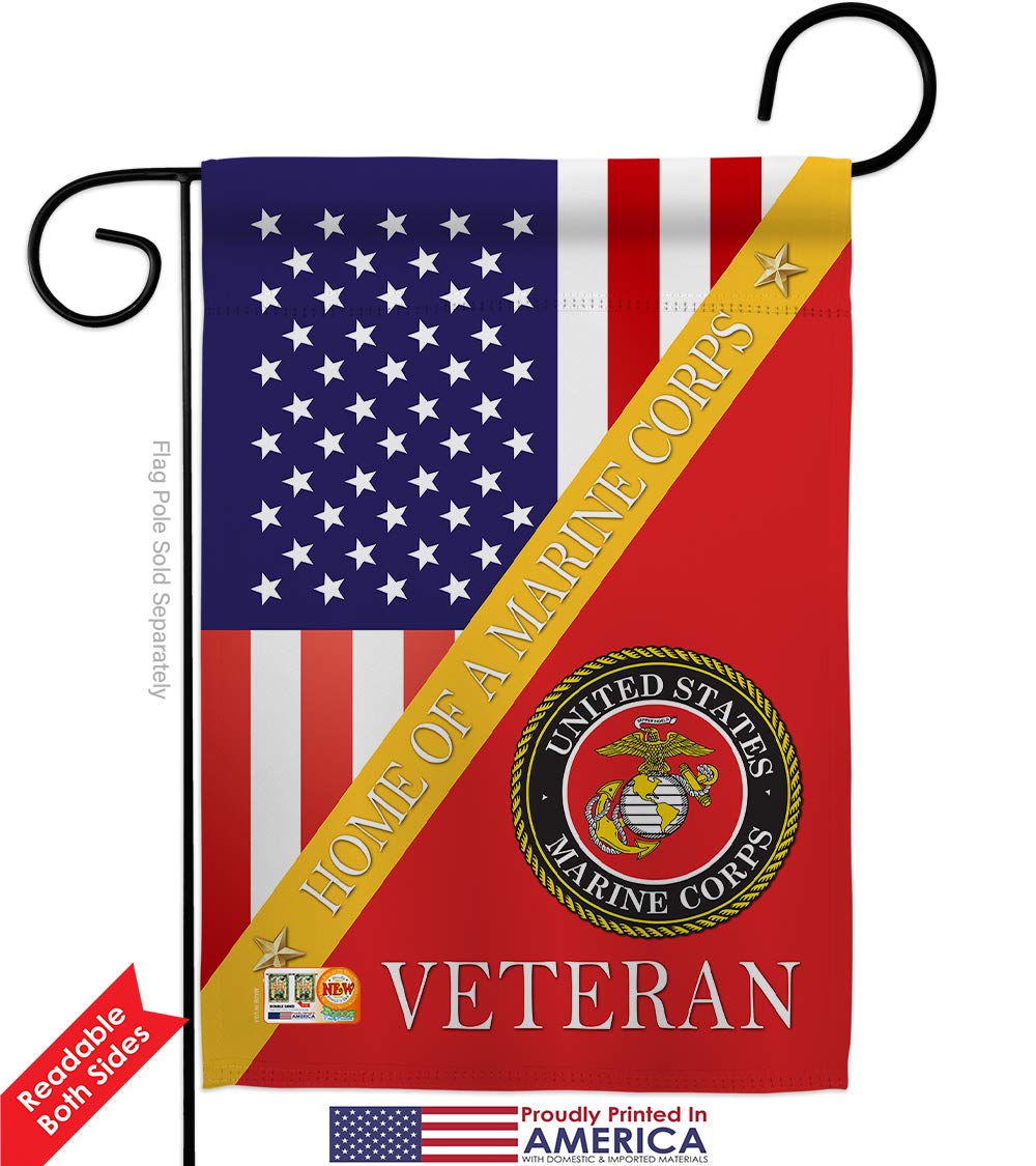USMC Semper Fi Double-Sided Garden Flag Kit - 28x40 Inch Military Veteran Yard Banner, Made in USA - Perfect for Patriotic Home Decor, Armed Forces Tribute & Outdoor Memorial Displays