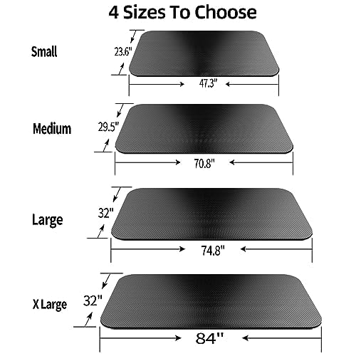 Non-Slip Exercise Equipment Mats for Floor - Treadmill Mat, Foldable Walking Pad Mat for Carpet, Exercise Bike & Elliptical Machine Mat - Perfect for Home Gym, Yoga, and Cardio Workouts