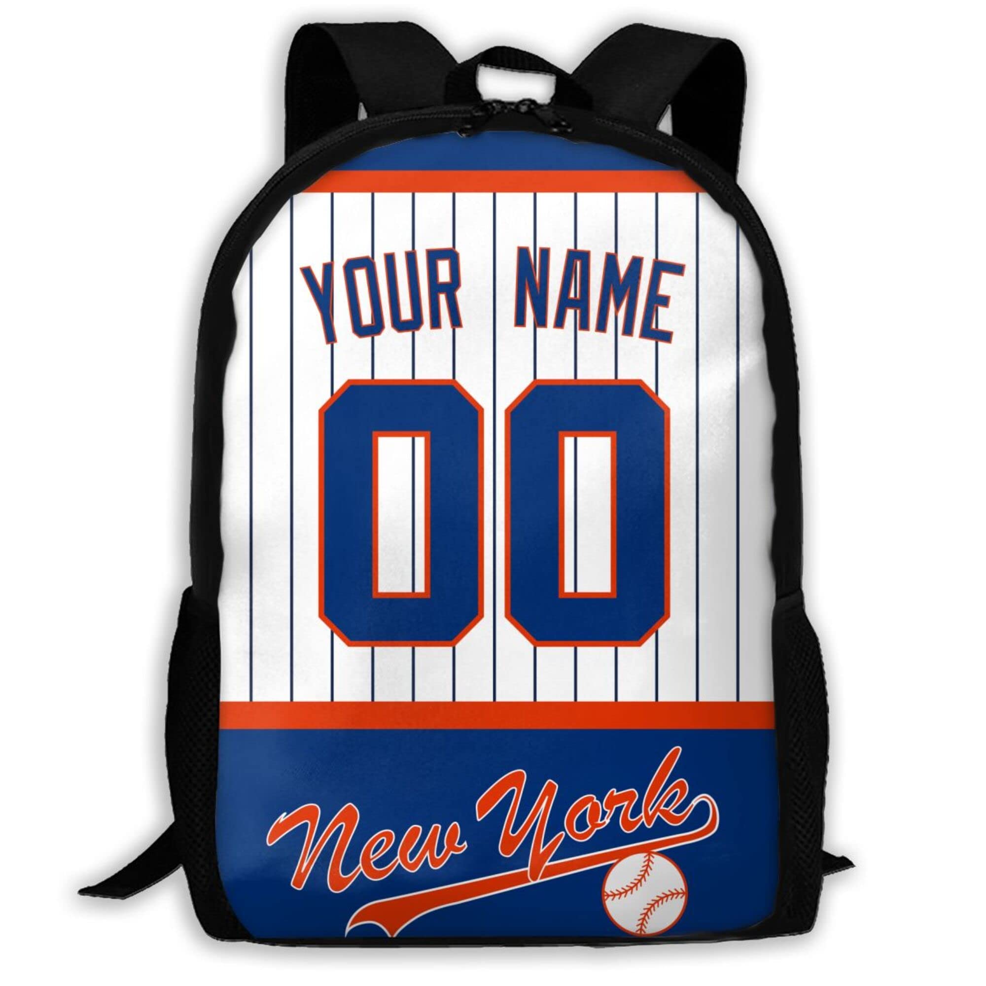 ANTKING New York Backpack - Large Capacity Customizable Name & Number Backpack for Kids, Men & Fans - Perfect for School, Travel & Sports Events