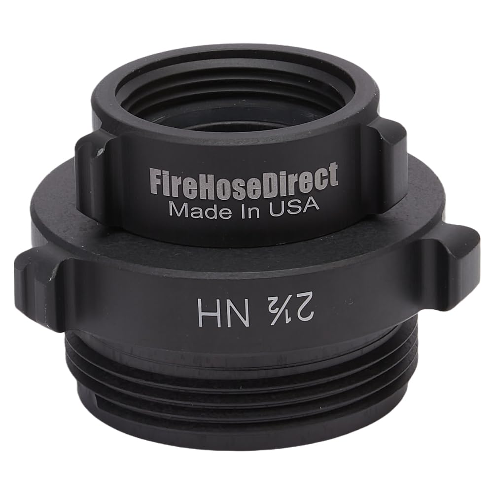 1-1/2 Inch Female NH Swivel to 2-1/2 Inch Male NH Fire Hose Adapter - Aluminum Alloy Construction for Firefighting, Industrial & Emergency Water Transfer Scenarios