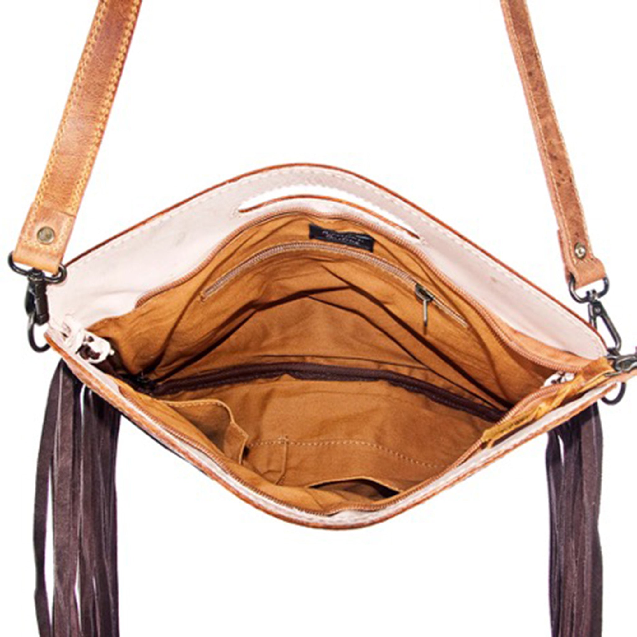 American Darling Genuine Leather Brown and White Hide Purse - Stylish Crossbody Bag for Women, Perfect for Daily Use, Shopping, and Travel