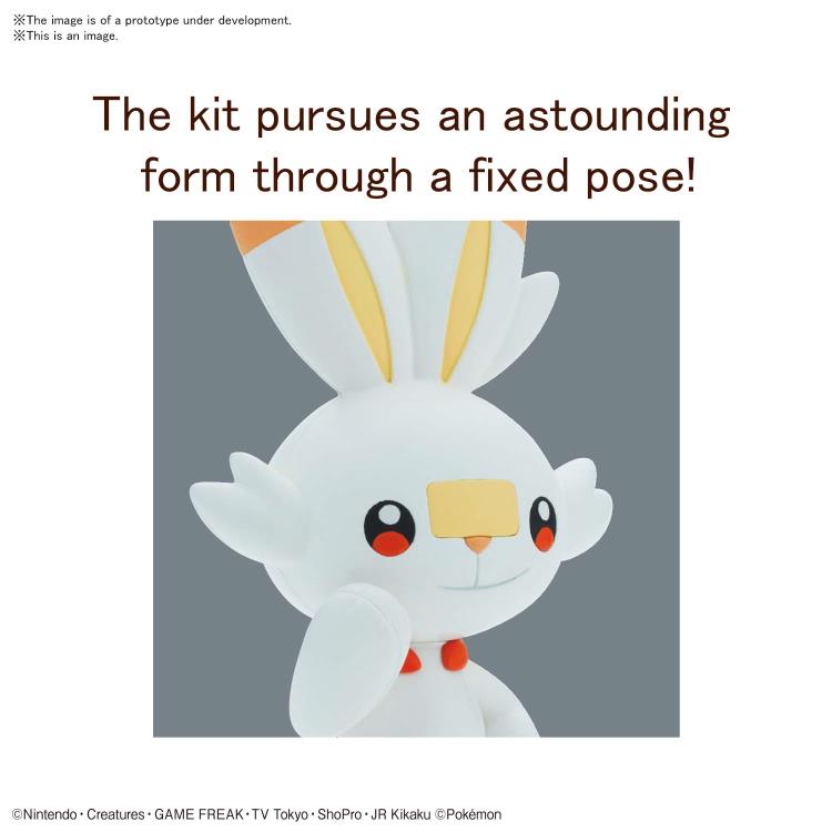 Bandai Quick Model #05 Pokemon Scorbunny Model Kit - Easy Build Anime Figure for Collectors & Kids - Perfect for Display, Gifts & Pokemon Battles