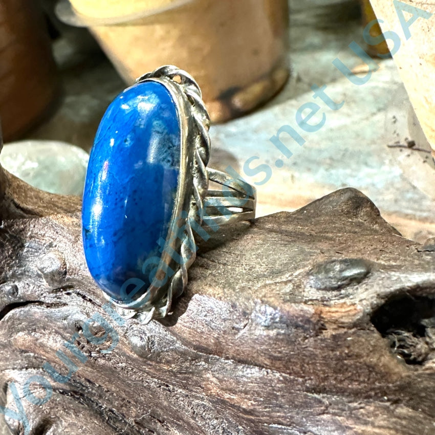 Sterling Silver Blue Lapis Lazuli Long Ring Size 5 - Southwestern Style Bohemian Jewelry for Women | Perfect for Casual Wear, Festivals, and Gift Giving