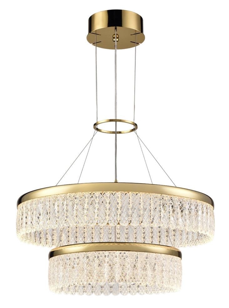 Modern Angelica Single/Double Tier LED Pendant Light - Dimmable Hanging Fixture for Kitchen Island, Dining Room & Bedroom Decor