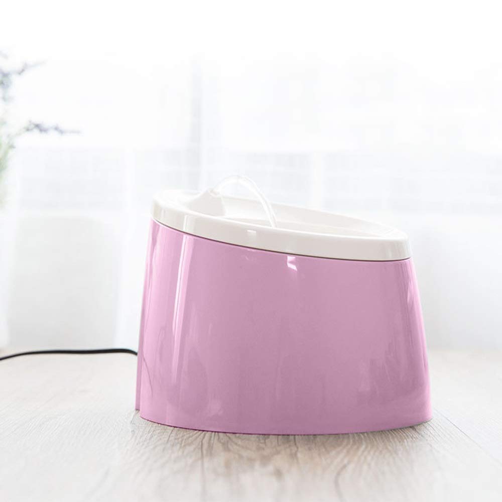 LED Pet Water Fountain with Double Filtration - 2L Large Capacity Smart Cat & Dog Water Dispenser, Quiet Electric Drinking Bowl with Water Circulation System, ABS Material (Pink) - Perfect for Home, Office, or Travel Use