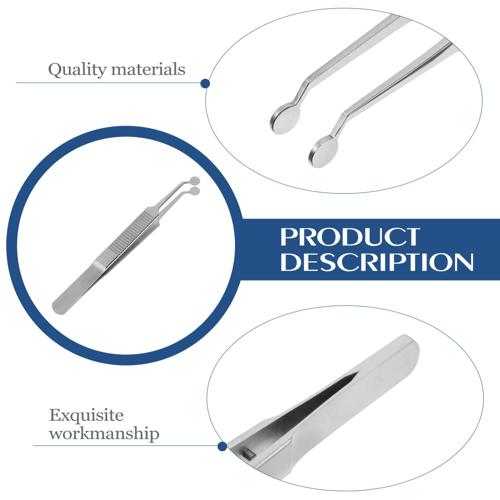 Mikikit Eyelid Massage Tweezers - Stainless Steel Round Head Meibomian Gland Expressor for Dry Eyes Relief | Perfect for Home Eye Care & Professional Use