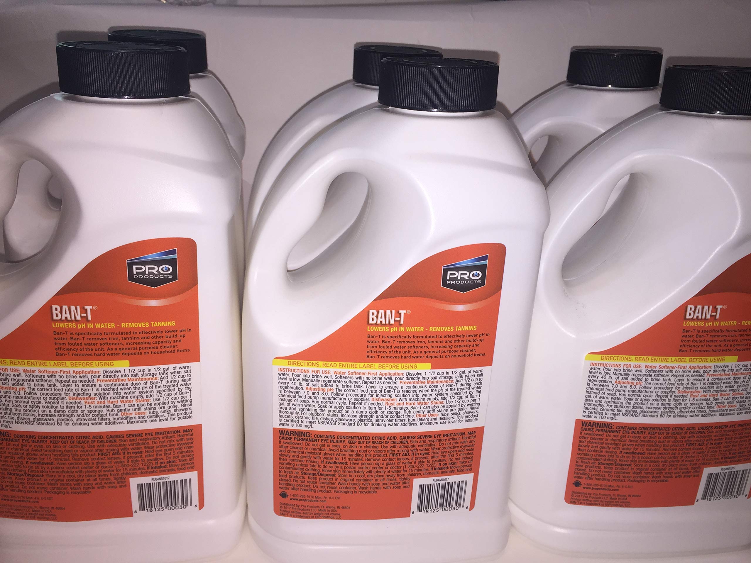 AFWFilters Pro Ban T Citric Acid (6 x 4.0 lb Bottles) - Bulk Case for Water Treatment, Descaling, and Cleaning | Ideal for Home Brewing, Pool Maintenance & Industrial Use