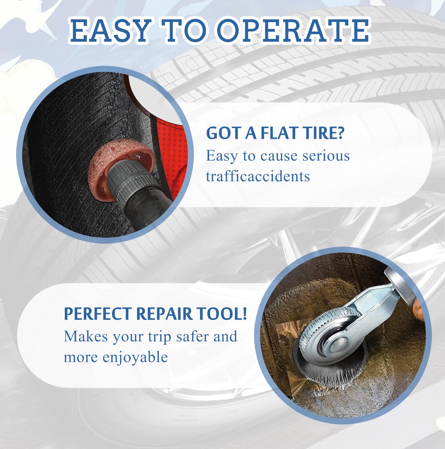 Premium Tire Patch Rollers & Tungsten Buffing Wheels - Professional Tire Repair Tool Kit for Cars, Motorcycles & Bikes | Universal Thread Rubber Grinding Tool for Smooth Tire Repairs | Perfect for DIY Enthusiasts & Auto Shops