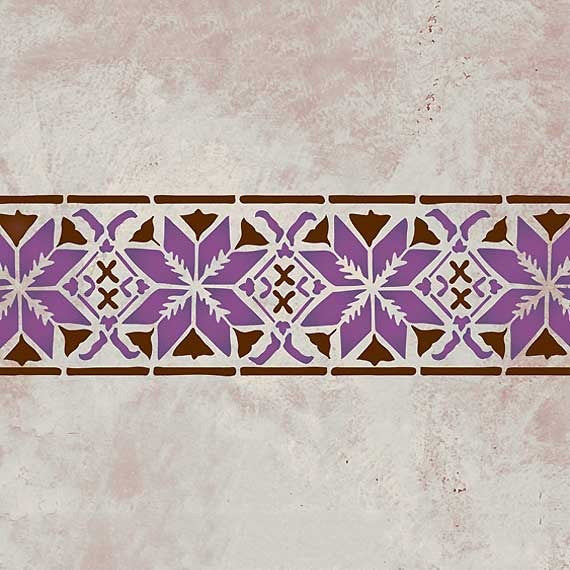 Moroccan Star Border Stencil - Reusable DIY Wall Painting Template for Home Decor, Crafts, and Furniture Upcycling | Perfect for Bedrooms, Living Rooms, and Wedding Decorations