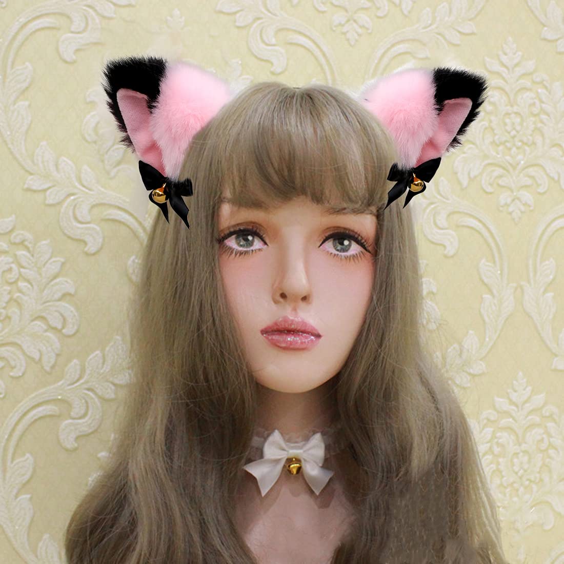 Fxaelian Animal Fox Cat Dog Ears Headband - Cute Fluffy Cosplay Costume Accessories for Halloween, Party, Anime Conventions & Photoshoots