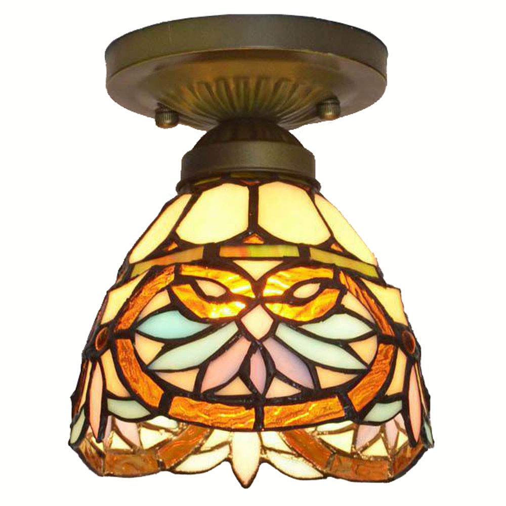 Tiffany Baroque Style Ceiling Lamp - Elegant Porch, Balcony & Corridor Lighting Fixture | Vintage European Hallway Pendant Light for Home & Garden Decor
