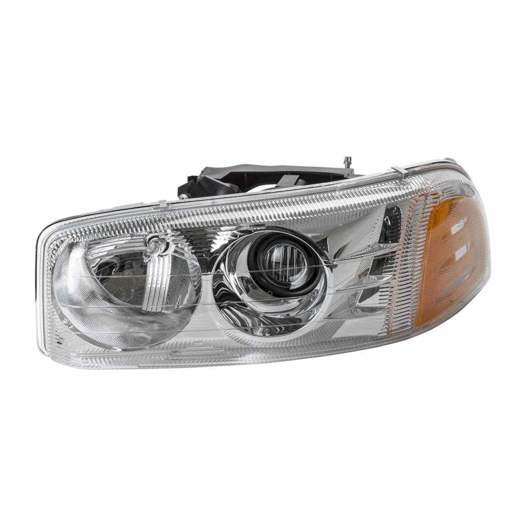 GMC Yukon XL 1500 Headlight Assembly Replacement (2001-2007) - Driver Side with Bulbs - Compatible with GM2502214 & Denali Trim - Perfect for Night Driving and Off-Road Adventures
