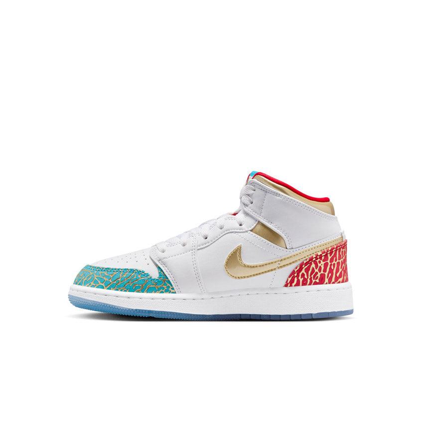 Air Jordan 1 Mid SS 'UNC to Chi' Kids Basketball Shoes - High Top Sneakers for Boys & Girls - Perfect for School, Sports & Casual Wear
