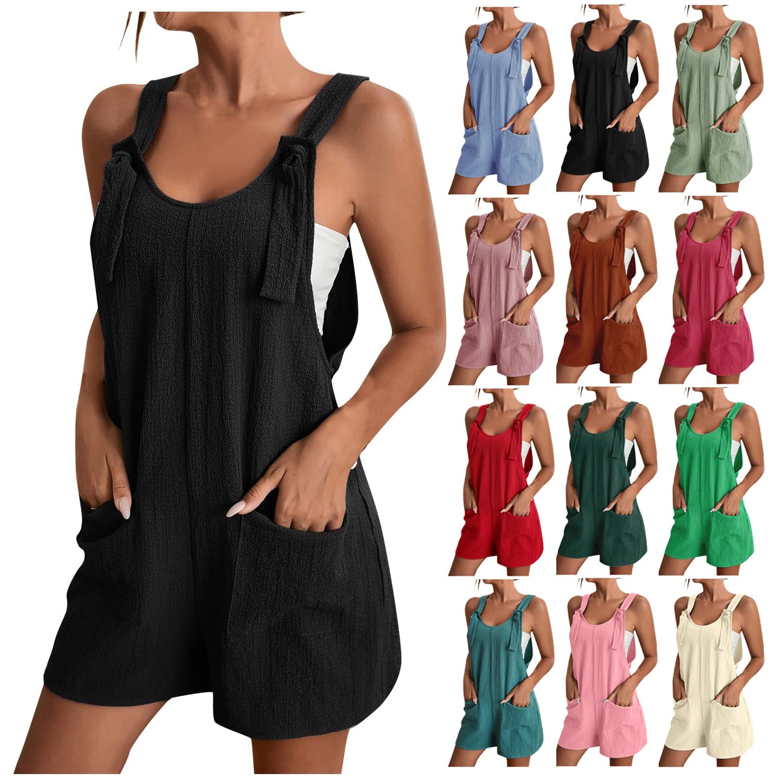 YUTANRAL Women's Rompers & Jumpsuits 2024 - Casual Summer Overalls, Athletic Shorts & Dressy Outfits (Ag-Blue, Large) | Amazon Warehouse Deals | Perfect for Outdoor Activities, Beach Vacations & American Flag Themed Events
