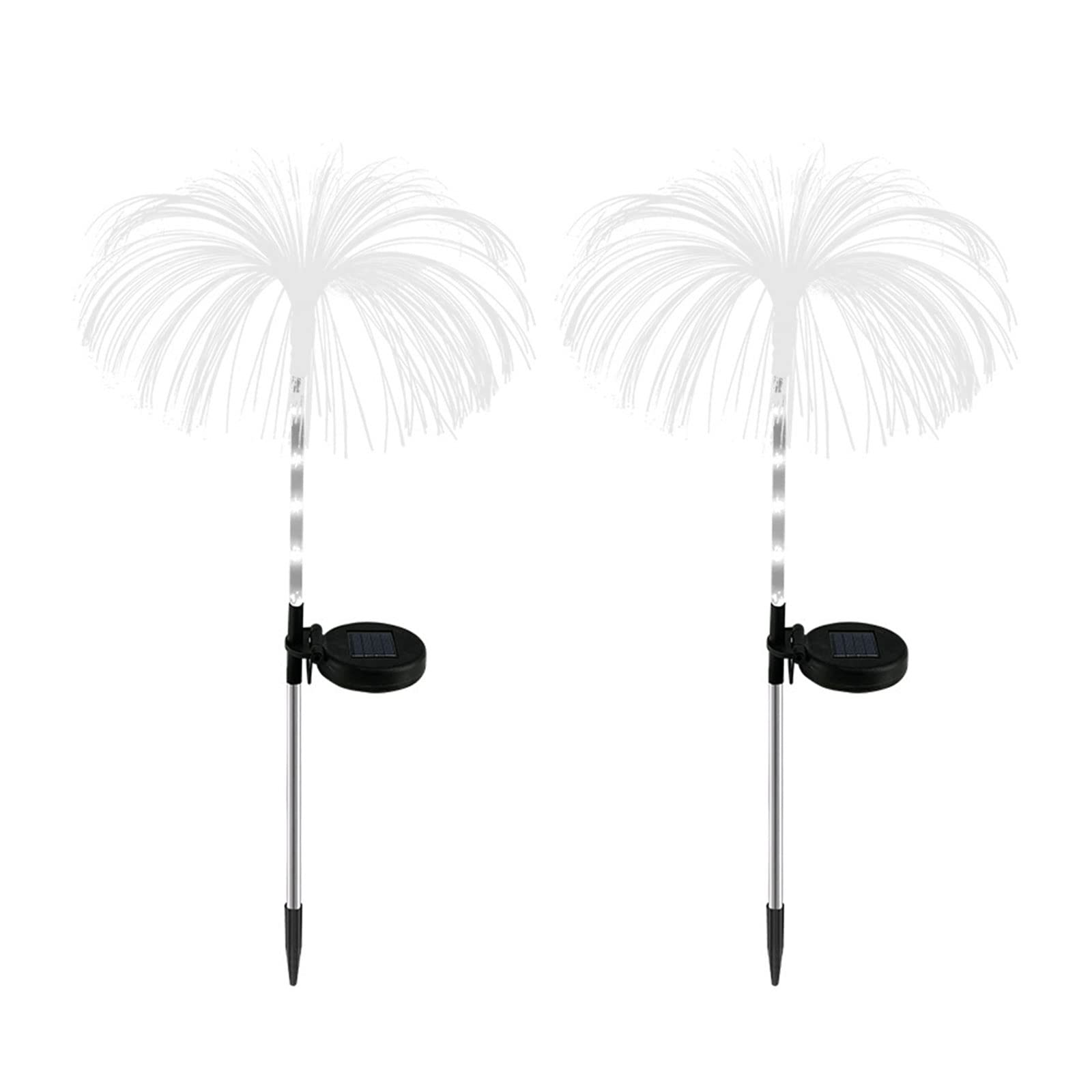 Upgraded 2-Pack Outdoor Solar Fireworks Lights - 7 Color Changing Solar Garden Lights, Waterproof Solar Jellyfish Lights for Pathway, Patio, Lawn - Perfect for Backyard Decor, Landscape Lighting & Holiday Displays