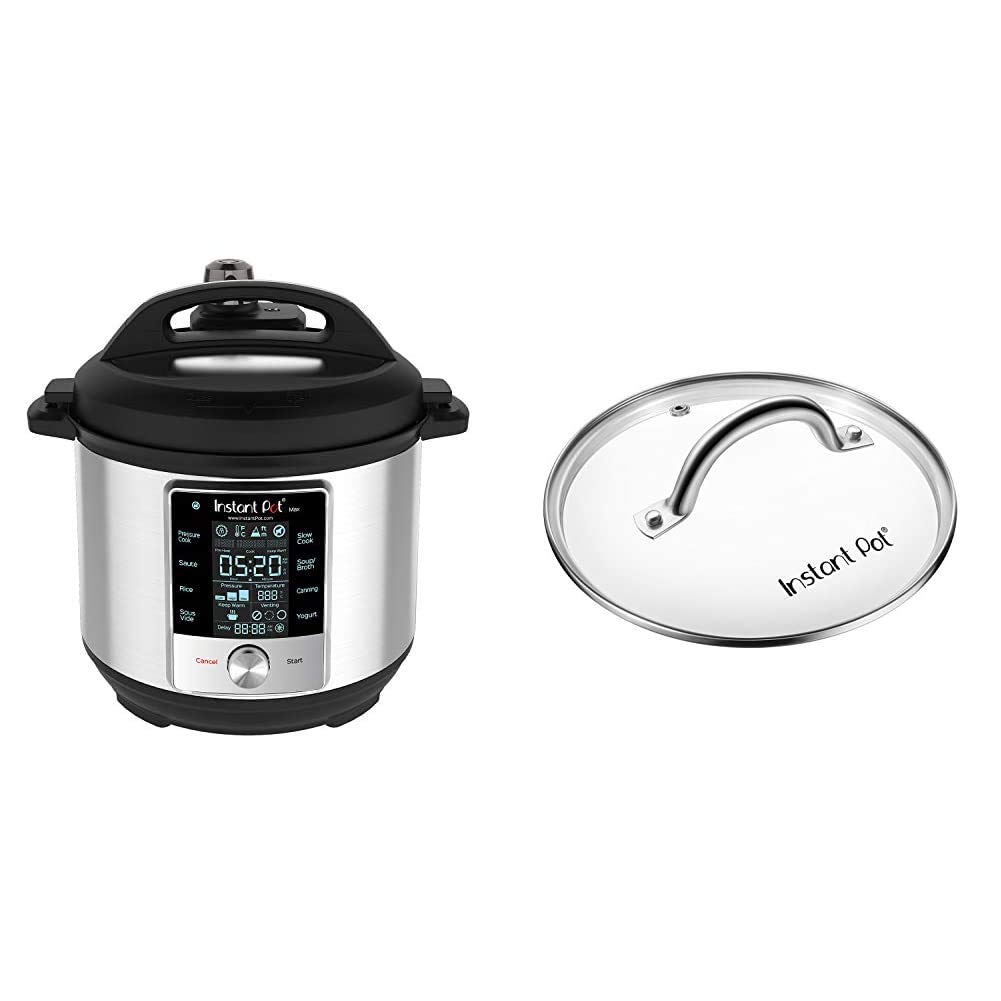 Instant Pot Max 9-in-1 Multi-Use Pressure Cooker with 15PSI for Canning & Sterilizing - 6 Quart Capacity Includes Tempered Glass Lid (23cm) - Perfect for Meal Prep, Home Canning & Sterilization