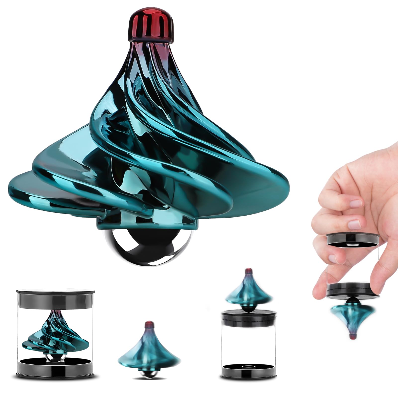 Premium Spinning Top Gyroscope Toy - Stress Relief Desk Toy for Adults & Kids, Perfect Balance Gradient Design - Great for Birthday, Halloween, Christmas Party Favors - Fun Educational STEM Toy for Boys & Girls Ages 6+ - Perfect for Office Stress Relief, Classroom Learning & Family Game Nights