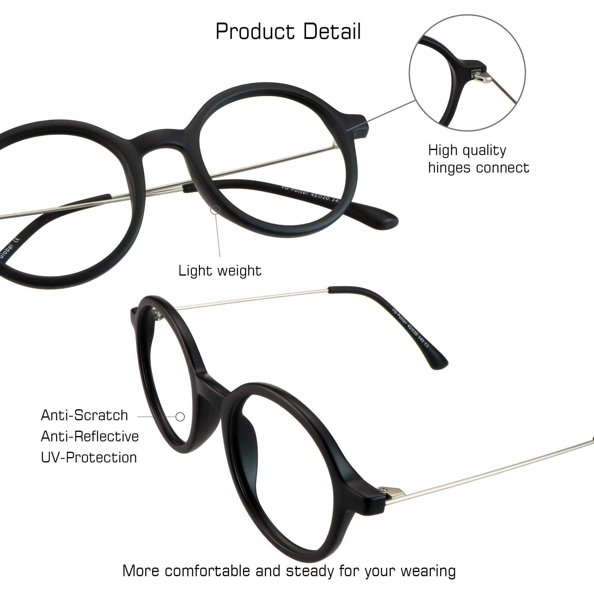 VisionGlobal Blue Light Blocking Glasses for Women & Men - Anti Eyestrain Computer Glasses with Stylish Oval Frame - Reduce Digital Eye Strain for Work, Gaming & Screen Time