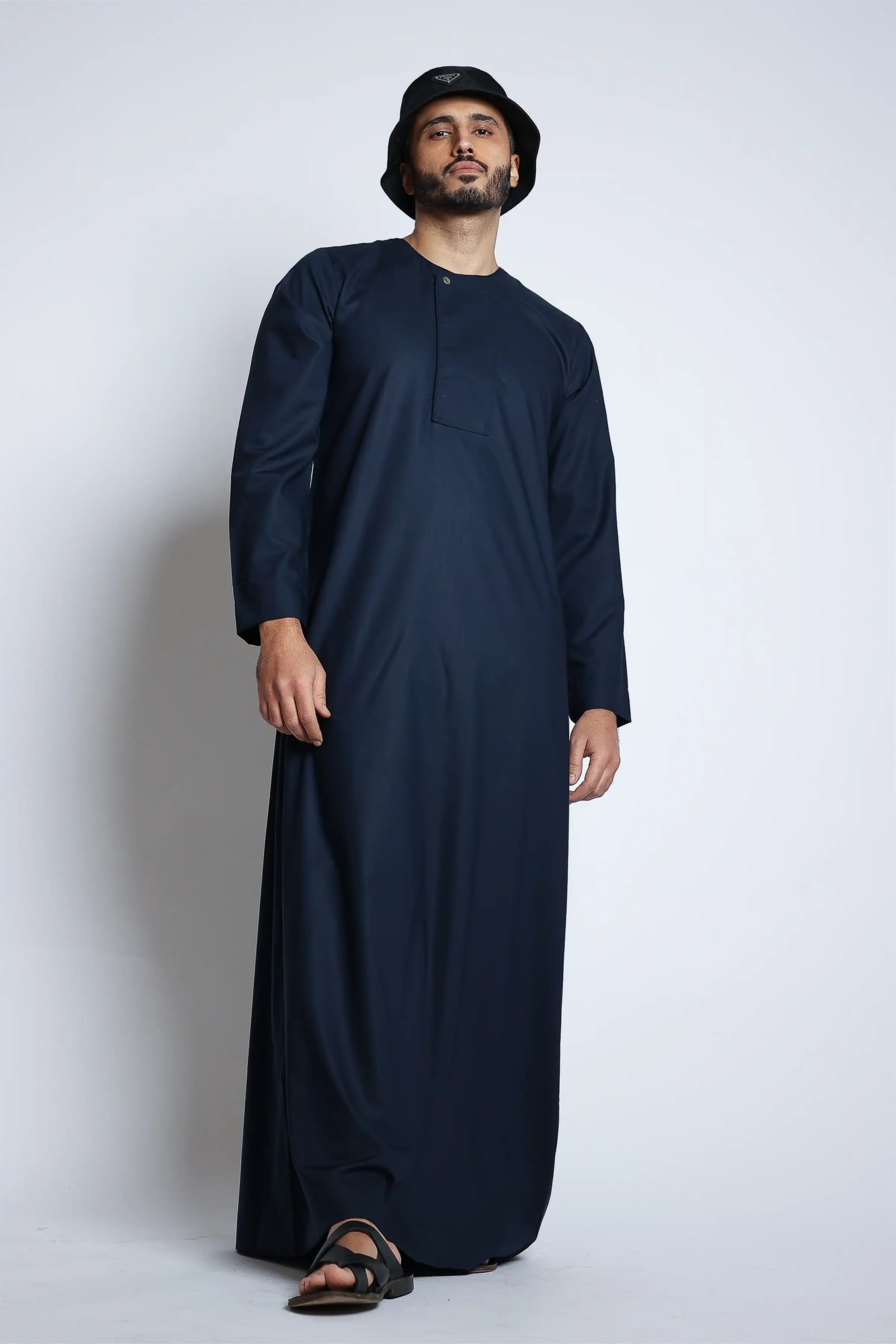 J144 Willow Blue Boys Piping Thobe - Traditional Islamic Robe for Kids - Perfect for Eid, Ramadan & Special Occasions