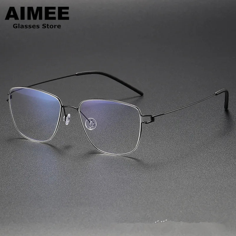 Aimee Unisex Full Rim Square Screwless Titanium Eyeglasses 7221 - Lightweight Durable Frame for Reading, Work & Fashion - Perfect for Office, School & Everyday Wear