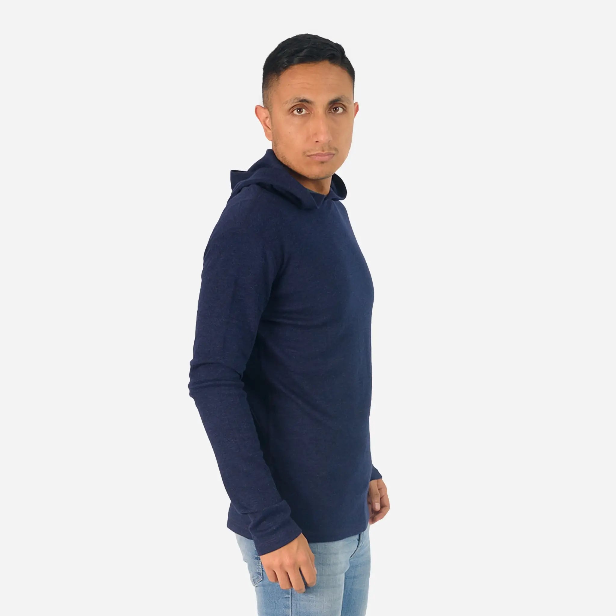 Men's Alpaca Wool Pullover Hoodie - 300 Lightweight Winter Sweater for Outdoor Activities & Casual Wear