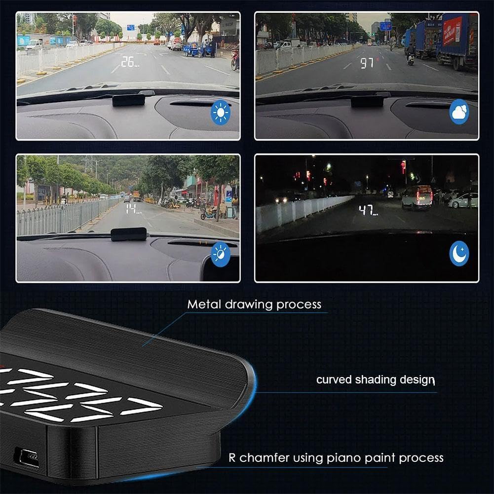 Car OBD2 GPS Head-Up Display (HUD) - Digital Speedometer Projector for Vehicles | Real-Time Speed & Navigation | Perfect for Night Driving & Performance Monitoring