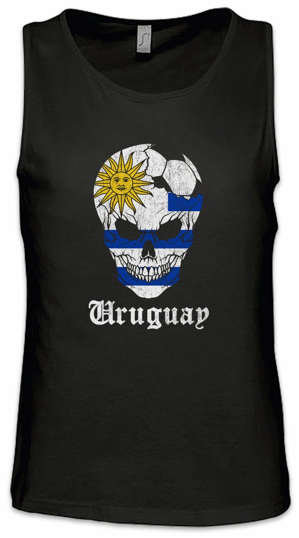 Urban Backwoods Uruguay Football Skull Men's Tank Top - Gym Workout Shirt for Running, Fitness & Streetwear Style