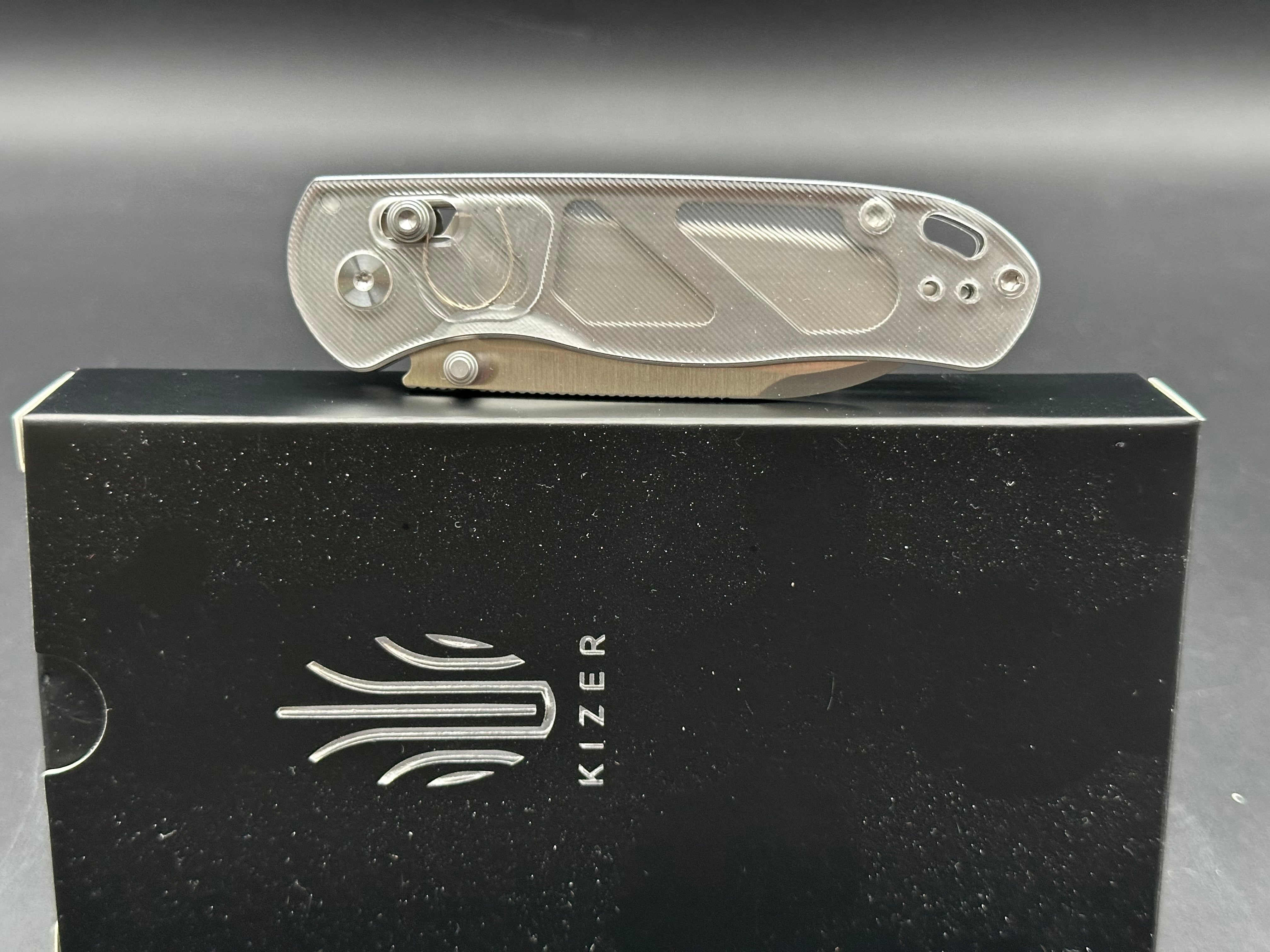 Kizer Drop Bear Folding Pocket Knife - NitroV Steel Blade, Clutch Lock, Acrylic Handle - EDC, Outdoor, Camping & Survival Tool