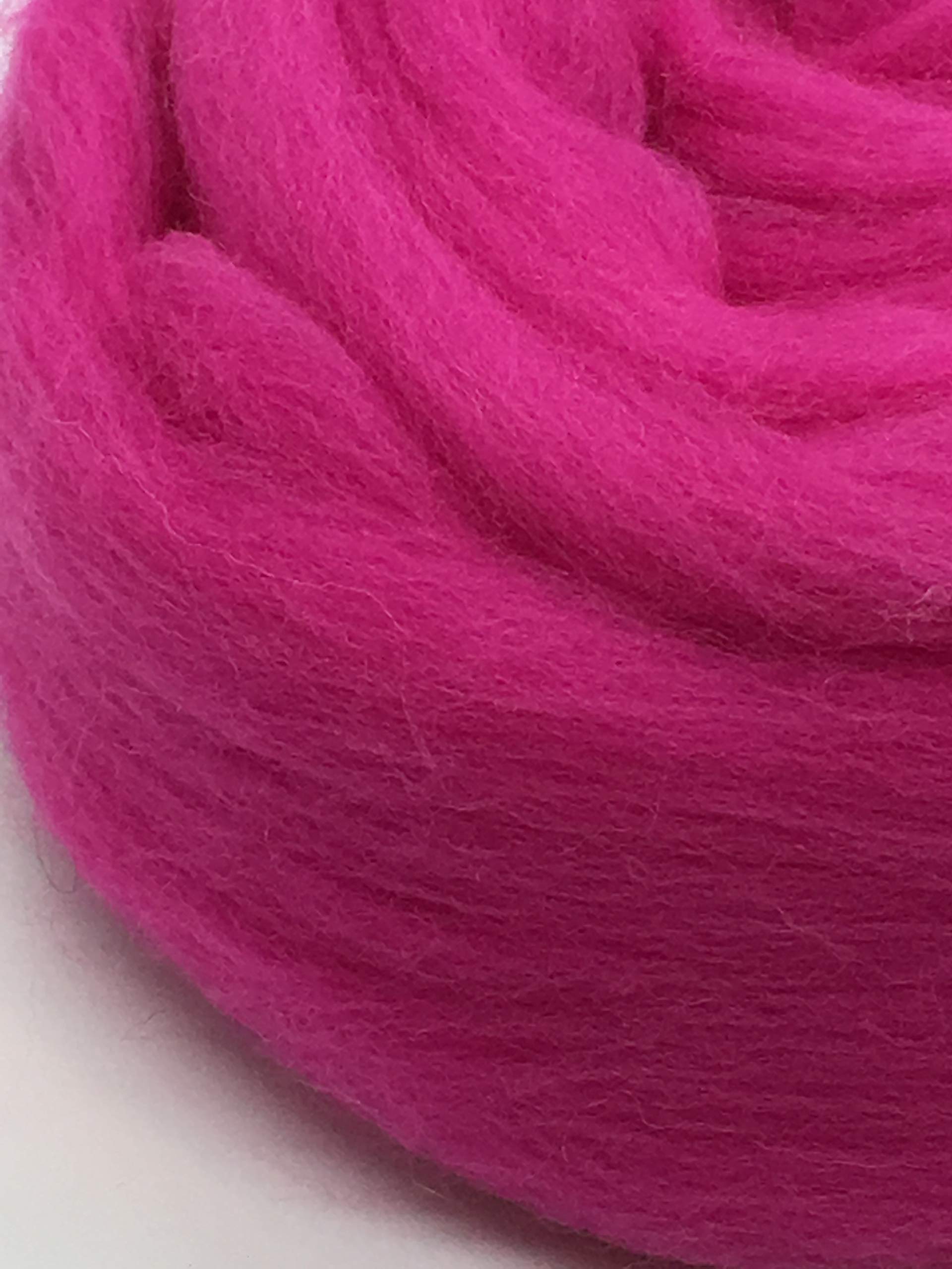 Premium Hot Pink Merino Wool Roving Fiber - 5lb Bulk for Spinning, Felting & Knitting | Soft Handmade Yarn Material for DIY Crafts, Needlework & Fiber Arts Projects | Perfect for Hand Spinners, Weavers & Textile Artists in USA