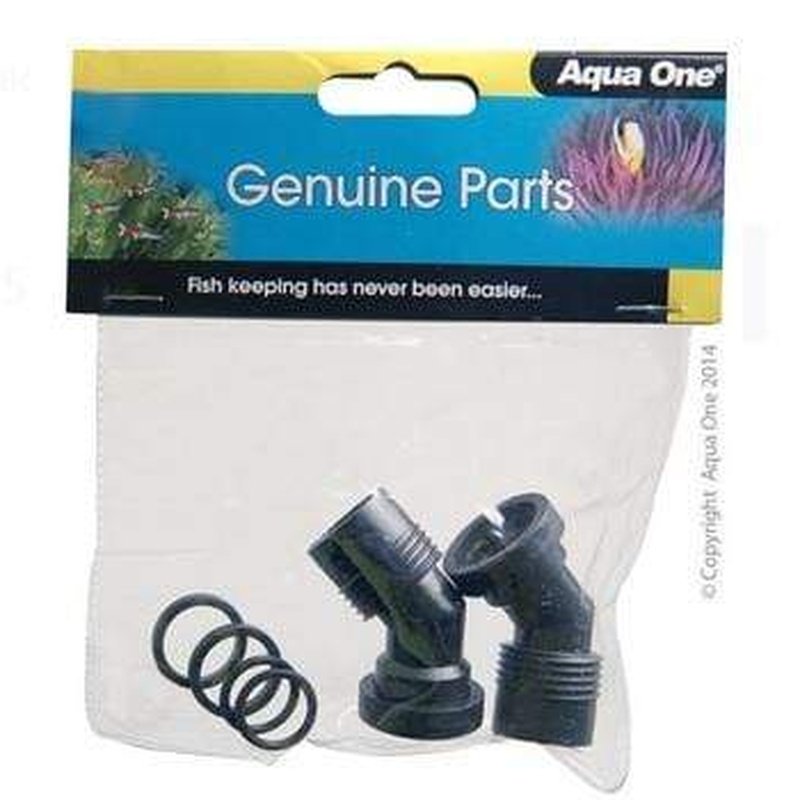 Aqua One Tap Connector Elbow 2-Pack - Compatible with Aquis 1000, 1200, 1050, 1250, VA650, VA750 & 10769n - Perfect for Aquarium Water Change & Filtration System Maintenance