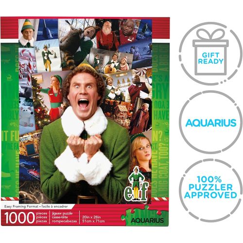 Aquarius Elf Movie Collage Christmas Jigsaw Puzzle 1000 Pieces - Holiday Family Fun & Festive Home Decor for Adults