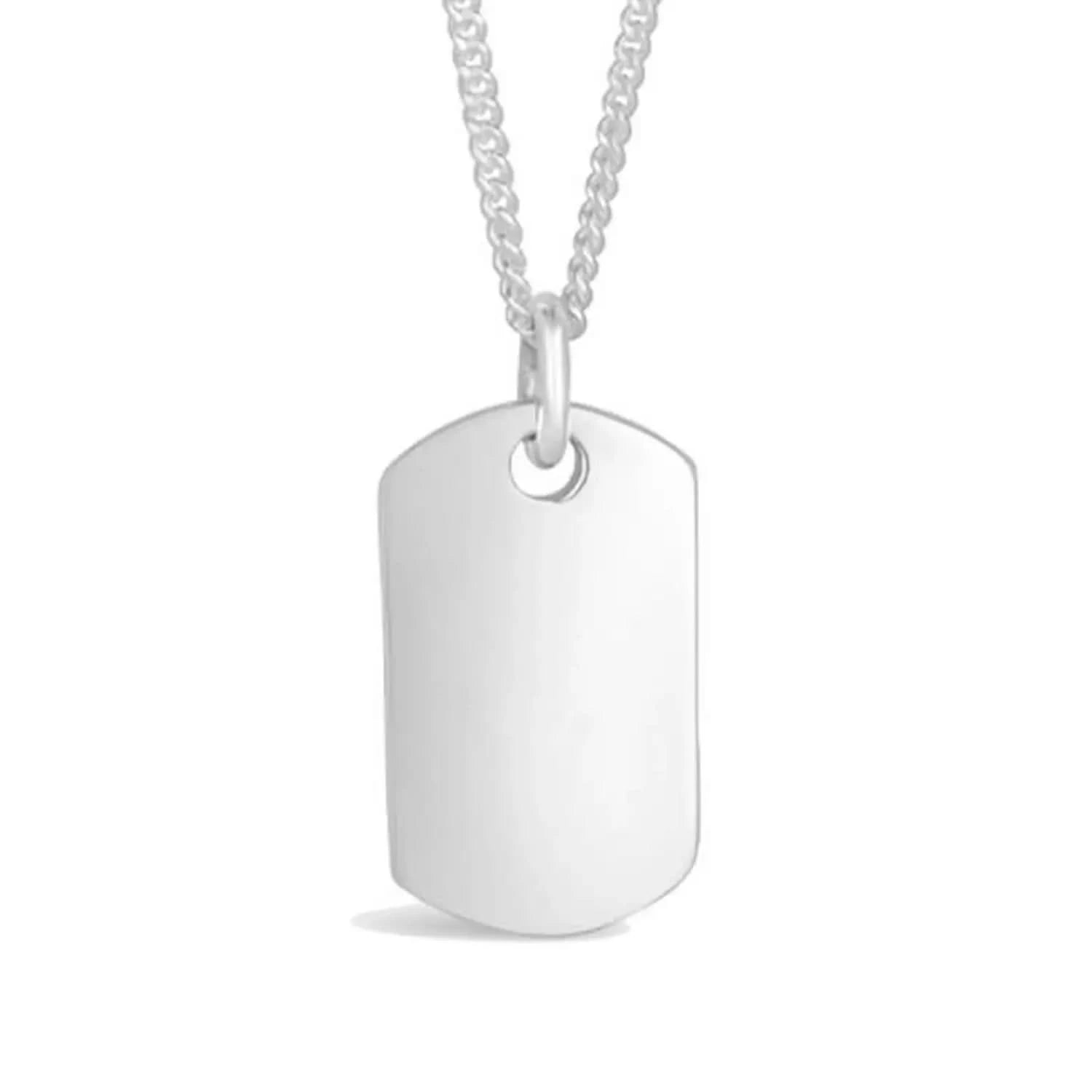 Men's XL Silver Dog Tag Necklace with Custom Engraving - Perfect for Military, Gifts & Everyday Wear