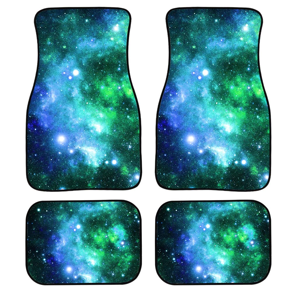 Galaxy Space Car Floor Mats - 3D Custom Universal All-Weather Non-Slip Dirt-Resistant 4-Piece Set (Front & Rear) for Cars, SUVs & Trucks - Perfect for Daily Commute, Road Trips & Off-Road Adventures