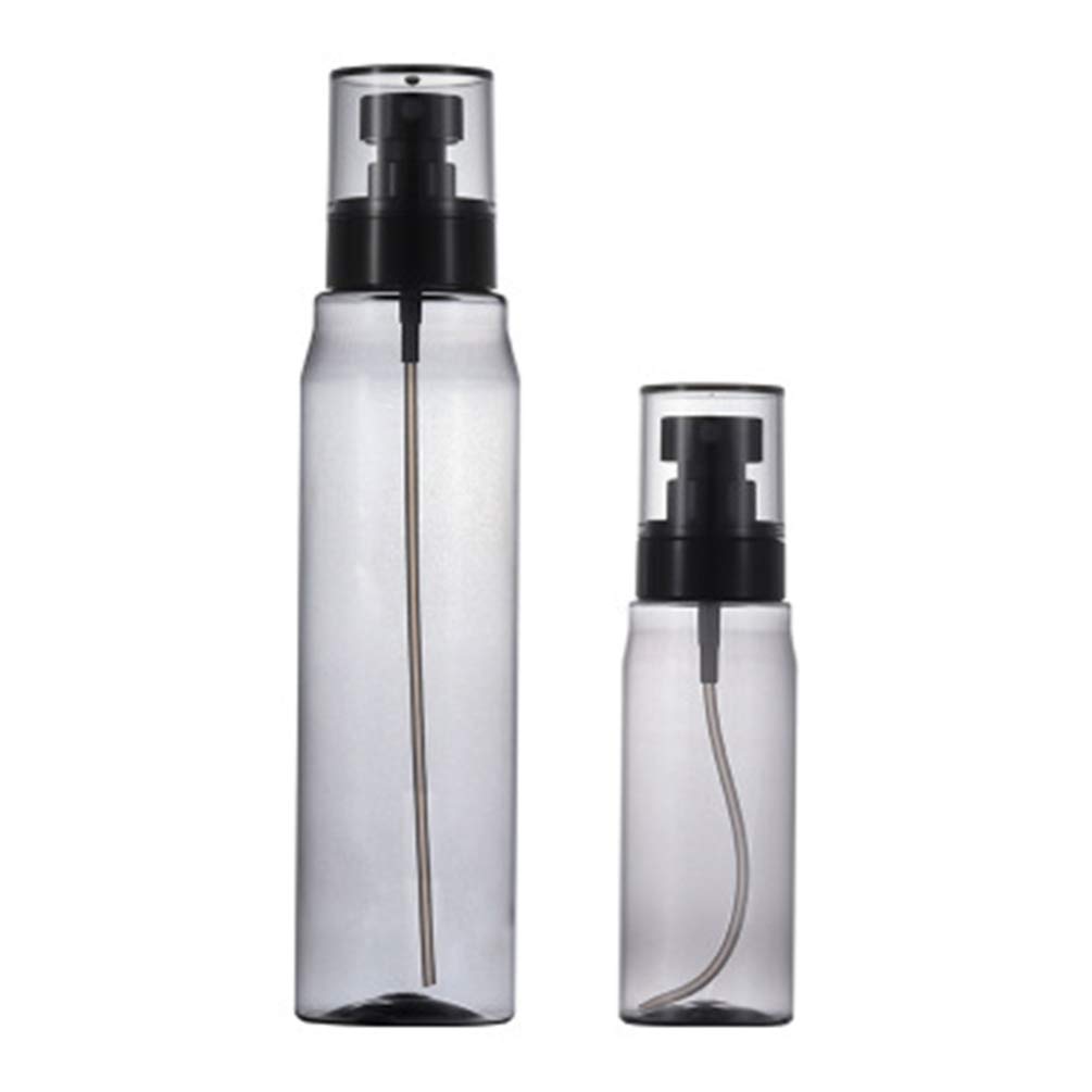 ARTIBETTER 5-Pack 250ml Fine Mist Spray Bottles - Refillable Travel Size Empty Cosmetic Sprayer for Makeup, Hair Care, Skincare & Essential Oils - Clear Black Bottles with Adjustable Nozzle for Women's Beauty Products