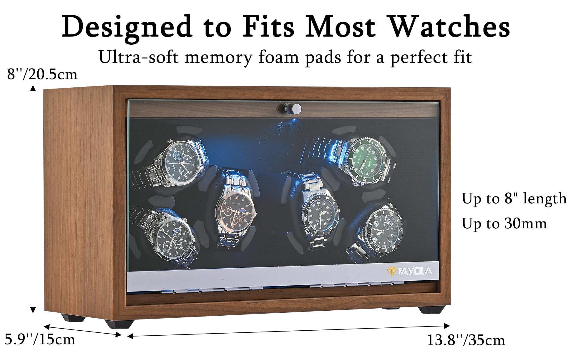 Premium Automatic Watch Winder with LED Display & Memory Foam - Ultra Quiet Japanese Motor, 4 Rotation Modes for Men's & Women's Watches - Perfect for Watch Collection Storage & Maintenance